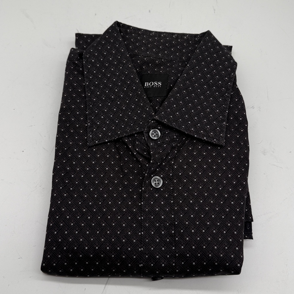 Hugo Boss Dark Gray Geometric Shirt